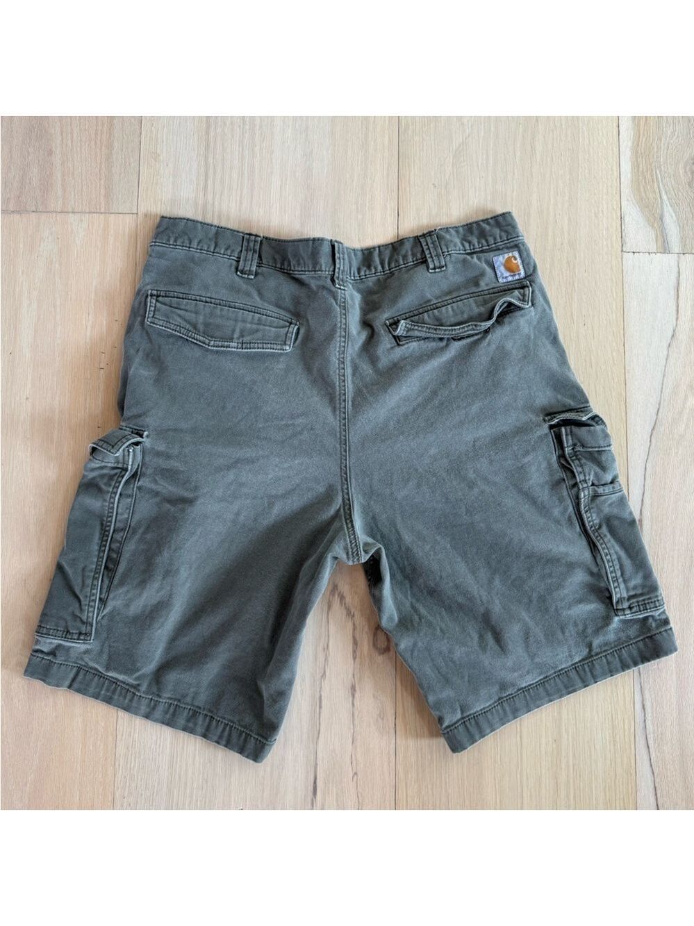 Carhartt Cargo Shorts Relaxed Fit Canvas Utility Work Short Olive Green Size 40 - Picture 4 of 4